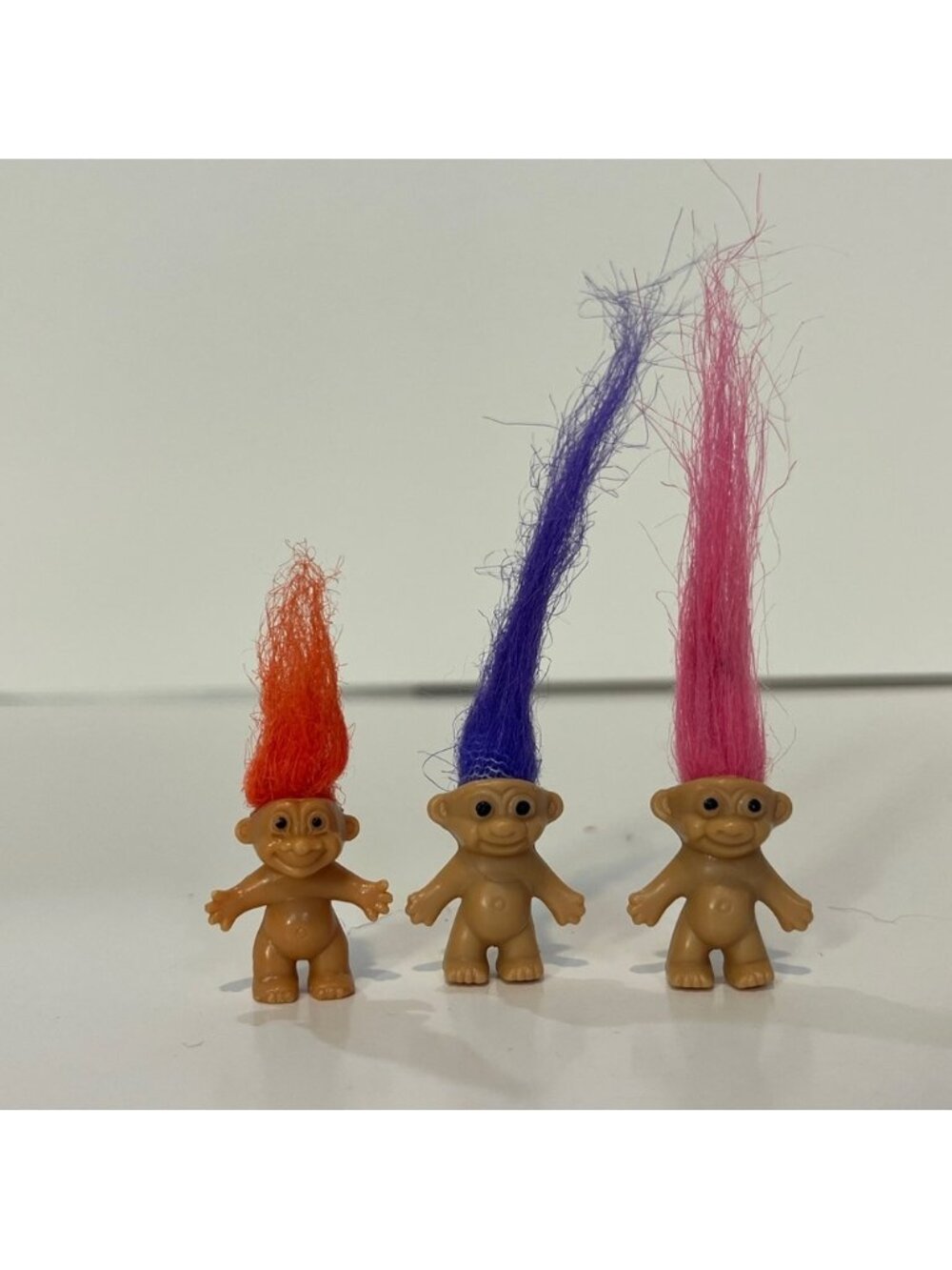 5/$35 VTG Mini Russ Trolls Troll Dolls Figures Orange Purple Pink Hair 1" Nude